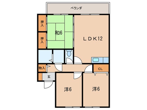 ニューセジュール緑ヶ丘Dの物件間取画像